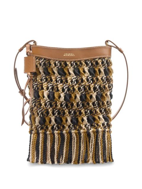 ISABEL MARANT Noli fringed-details leather shoulder bag - Brown