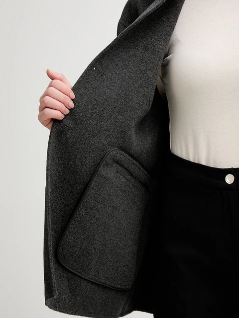 Nanushka płaszcz z dodatkiem wełny kolor szary NW25FWJK27994 - zdjęcie produktu nr 2