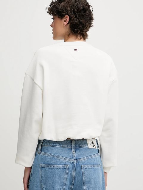 Tommy Jeans bluza bawełniana damska kolor biały z nadrukiem DW0DW20947