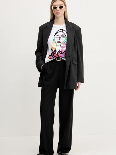 Desigual t-shirt bawełniany MISURI damski kolor biały 25SWTKA9 - zdjęcie produktu nr 2