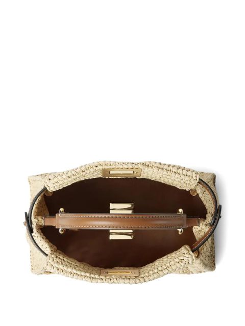 FENDI mini Peekaboo openwork tote bag - Neutrals