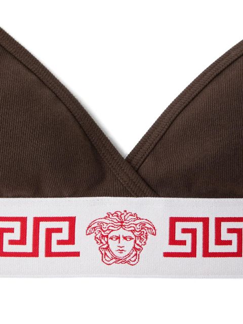 Versace ribbed cotton-jersey bralette - Brown