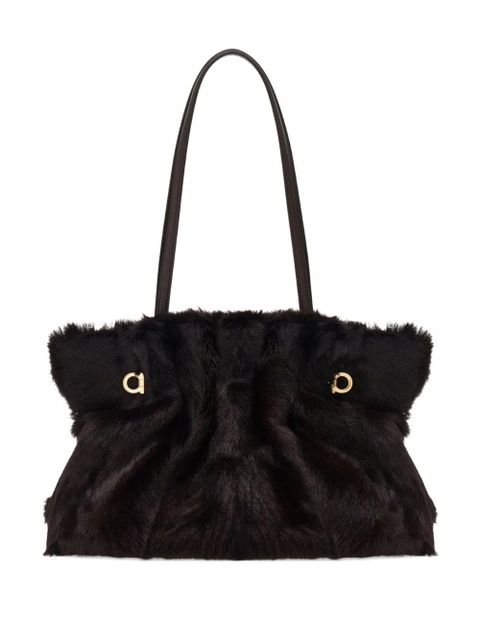 Ferragamo Gancini leather shoulder bag - Brown - zdjęcie produktu nr 1