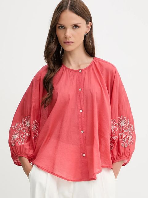 United Colors of Benetton koszula bawełniana damska kolor różowy regular 5VZCDQ0BN - zdjęcie produktu nr 1