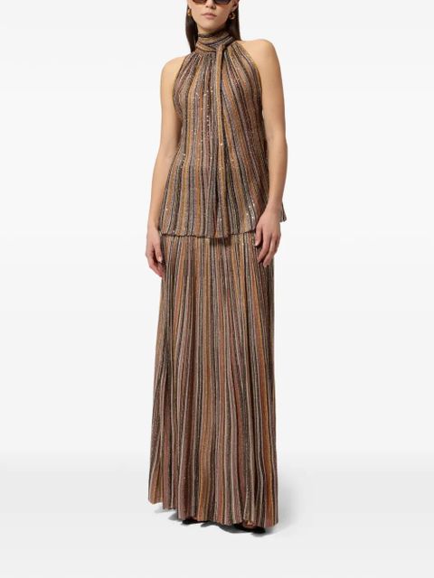 Missoni striped tie neck top - Brown - zdjęcie produktu nr 2