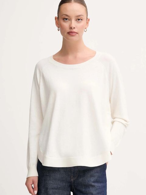 United Colors of Benetton sweter z dodatkiem wełny damski kolor beżowy lekki 1Y6SD10EG - zdjęcie produktu nr 1