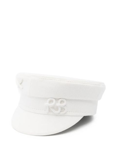 Ruslan Baginskiy monogram-embellished baker boy cap - White - zdjęcie produktu nr 1