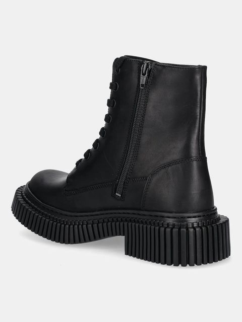 Camper botki skórzane Pix Berlin damskie kolor czarny na płaskim obcasie K400808-002