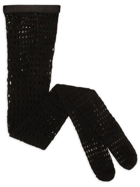 Dolce & Gabbana branded-elastic mesh tights - Black - zdjęcie produktu nr 1