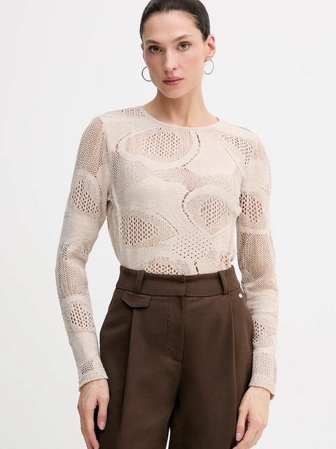 Sisley sweter damski kolor beżowy lekki 3IIDL107T - zdjęcie produktu nr 1