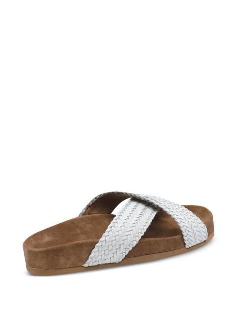 DRAGON DIFFUSION woven round-toe sandals - White