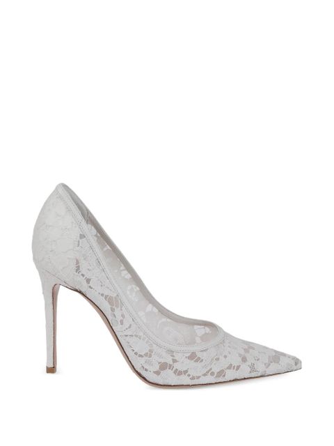 Gianvito Rossi Claudia floral-lace pointed-toe heeled pumps - White - zdjęcie produktu nr 1
