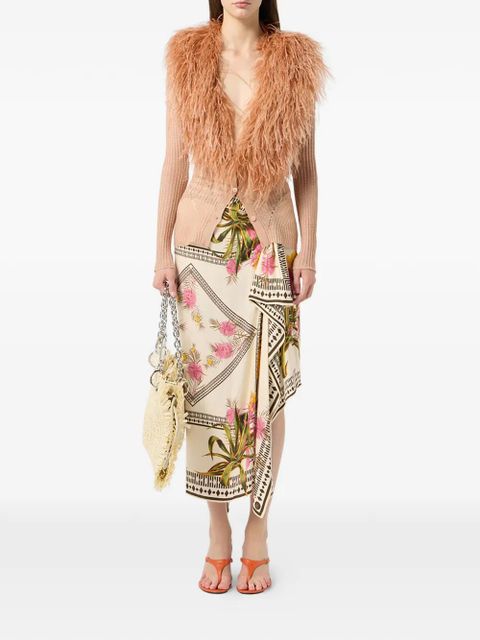 Blumarine feather-collar cardigan - Pink - zdjęcie produktu nr 2