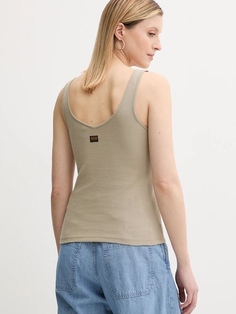 G-Star top bawełniany kolor zielony D26226-D275