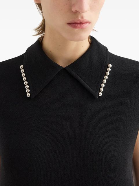 Jil Sander Peter Pan-collar studded dress - Black