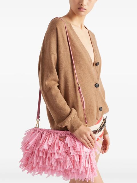 Prada medium fringed clutch bag - Pink