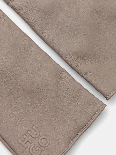 HUGO rękawiczki skórzane damskie kolor beżowy 50526921 - zdjęcie produktu nr 2