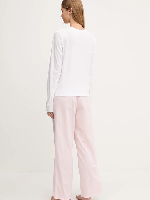 Calvin Klein Underwear piżama bawełniana damska kolor biały bawełniana LV00QS7575