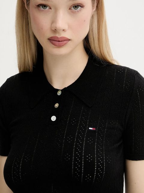 Tommy Jeans sweter damski kolor czarny lekki DW0DW20965