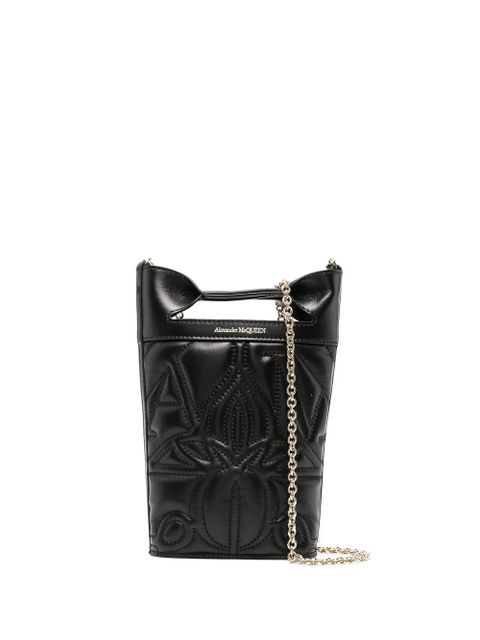 Alexander McQueen embroidered mini bucket bag - Black - zdjęcie produktu nr 1