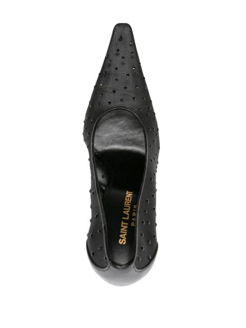 Saint Laurent Anja 115mm rhinestoned pumps - Black
