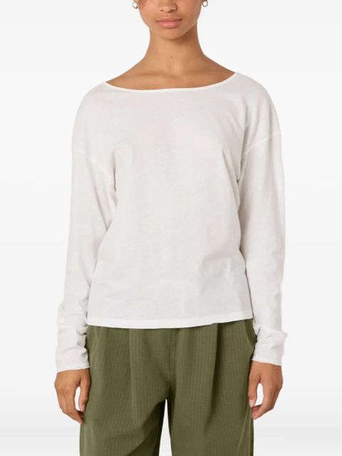 American Vintage Aksun boat-neck long-sleeved T-shirt - White