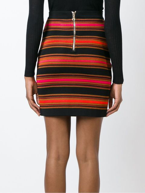 Balmain striped skirt - Black