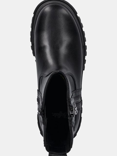 Buffalo botki Aspha Bootie Zip damskie kolor czarny na platformie lekko ocieplone 1270125-BLK