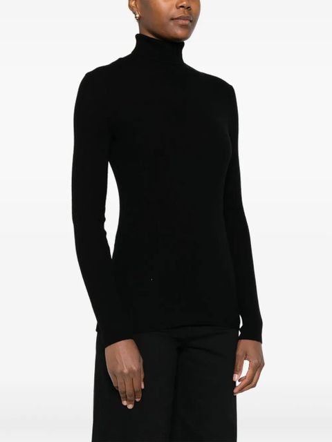 Maje ribbed high-neck top - Black