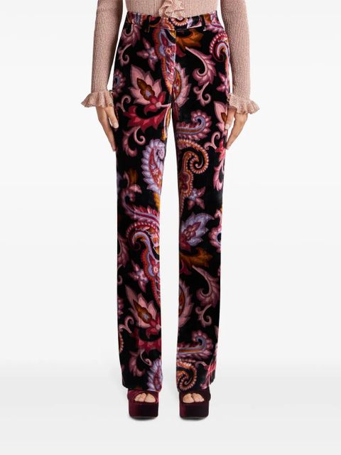ETRO paisley velvet trousers - Black