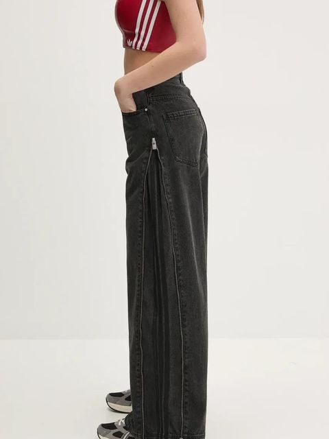 adidas Originals jeansy DENIM ZIP PANT damskie kolor czarny JX9211 - zdjęcie produktu nr 2