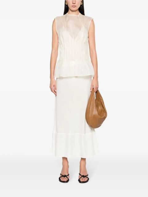 KHAITE Westin semi-sheer silk blouse - Neutrals - zdjęcie produktu nr 2