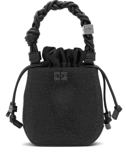 GANNI braided-handle leather tote bag - Black - zdjęcie produktu nr 1