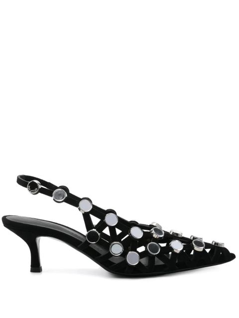 The Attico 50mm Grid slingback pumps - Black - zdjęcie produktu nr 1