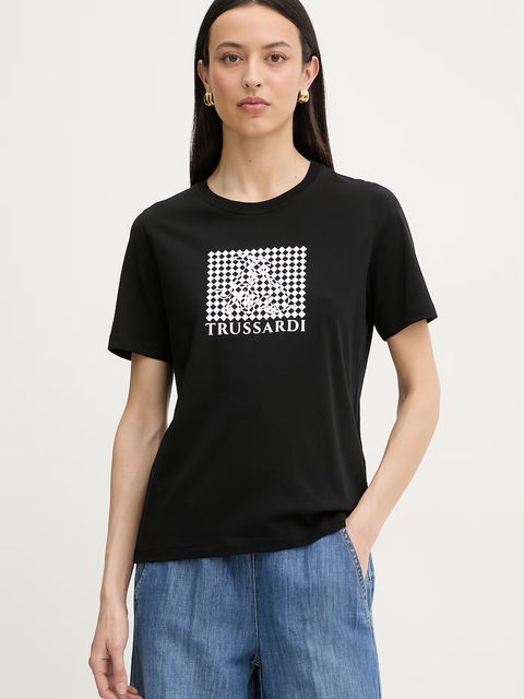 Trussardi T-shirt damski bawełniany - zdjęcie produktu nr 1