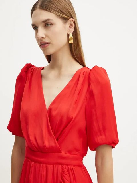 Morgan sukienka RIALY kolor czerwony maxi rozkloszowana RIALY