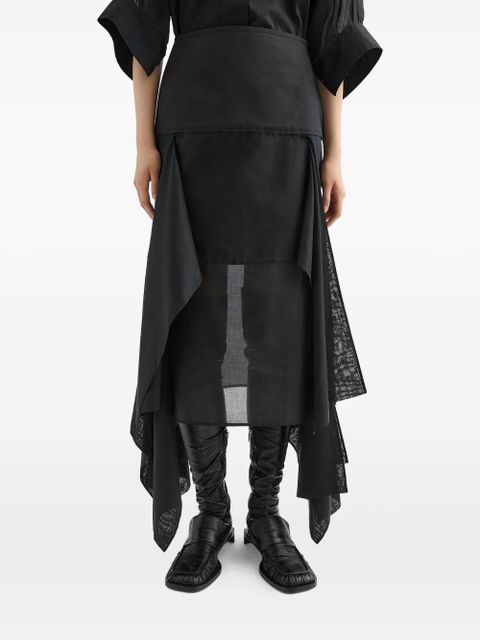 Jil Sander panelled midi skirt - Black - zdjęcie produktu nr 2