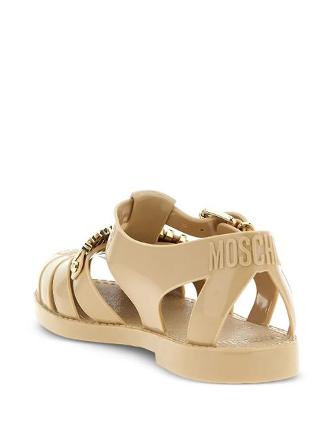 Moschino buckle logo-detail sandals - Neutrals