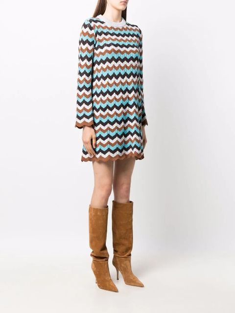 Missoni stripes mini dress - Brown