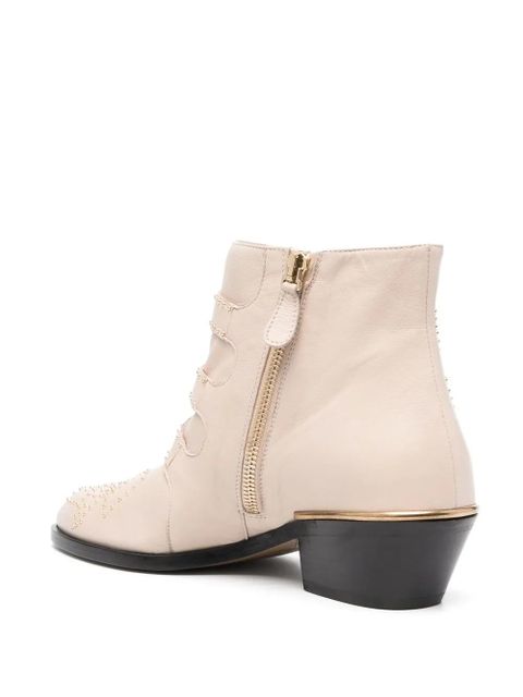 Chloé Susanna studded triple-strap boots - Neutrals