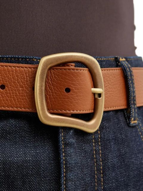Gabriela Hearst Simone irregular-buckle belt - Brown