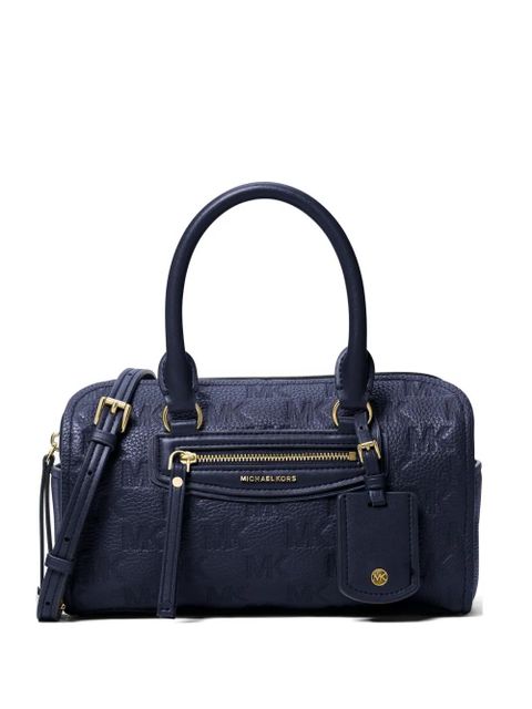 Michael Kors monogram-patterned pebbled-leather tote bag - Blue - zdjęcie produktu nr 1