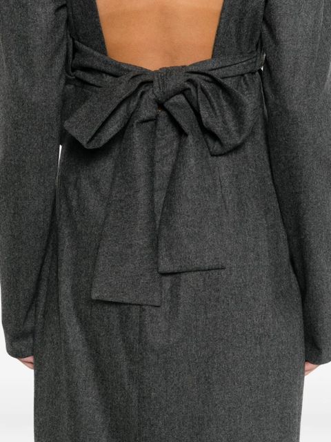 KHAITE cross-neck wrap dress - Grey