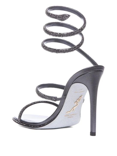 René Caovilla 105mm rhinestone-embellished sandals - Grey