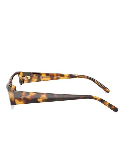 Miu Miu Eyewear geometric-frame glasses - Green - zdjęcie produktu nr 2