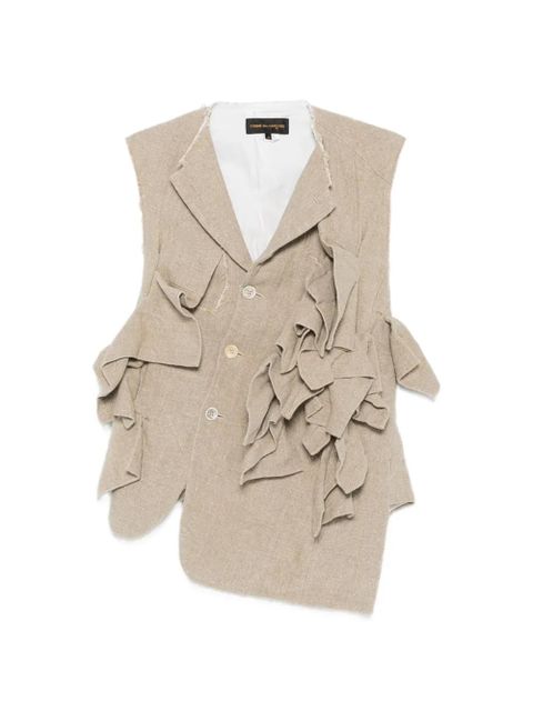 Comme Des Garçons ruffled buttoned gilet - Neutrals - zdjęcie produktu nr 1