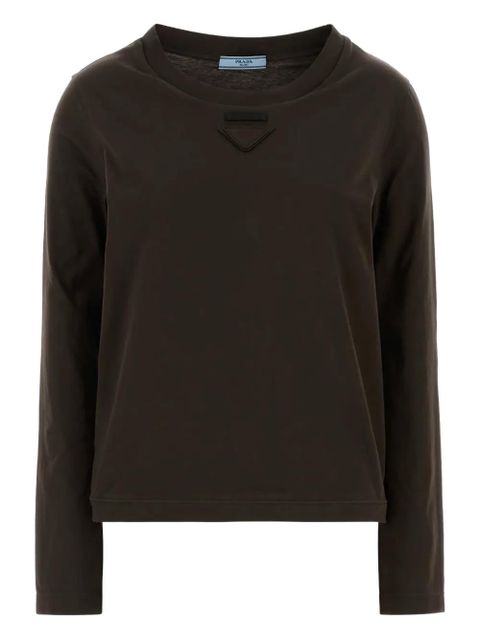 Prada logo appliqué sweater - Brown - zdjęcie produktu nr 1