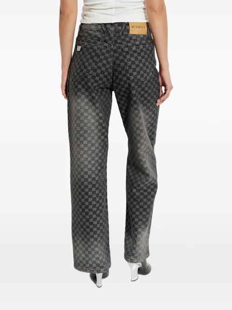 MISBHV monogram-check jeans - Black