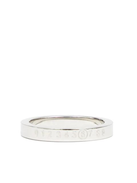 MM6 Maison Margiela Numeric engraved polished ring - Silver - zdjęcie produktu nr 1