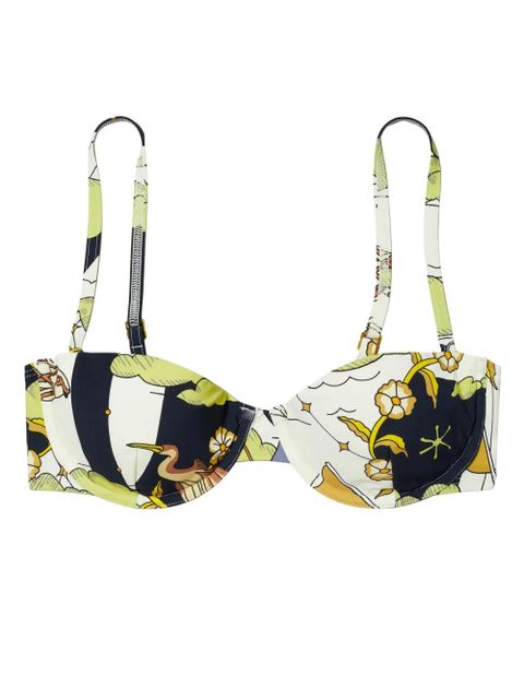 Tory Burch graphic-print underwired bikini top - Blue - zdjęcie produktu nr 1